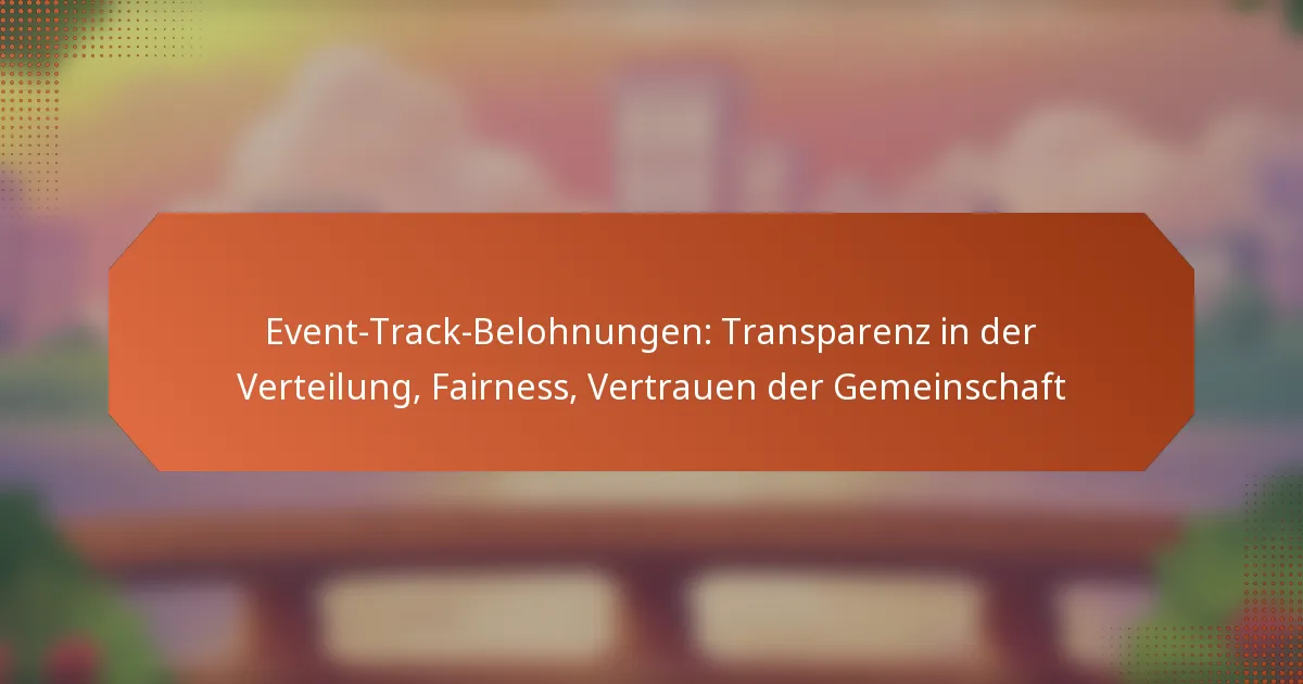 Event-Track-Belohnungen: Transparenz in der Verteilung, Fairness, Vertrauen der Gemeinschaft