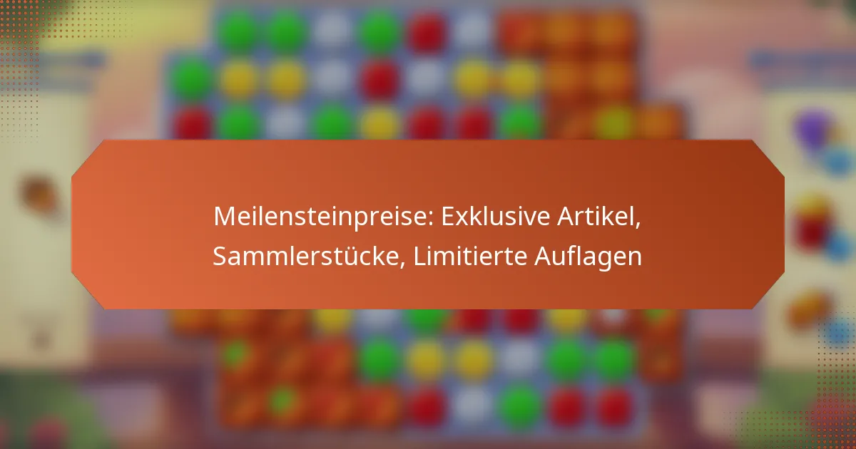 Meilensteinpreise: Exklusive Artikel, Sammlerstücke, Limitierte Auflagen