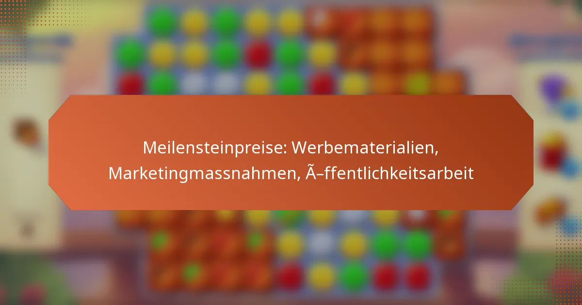 Meilensteinpreise: Werbematerialien, Marketingmassnahmen, Öffentlichkeitsarbeit