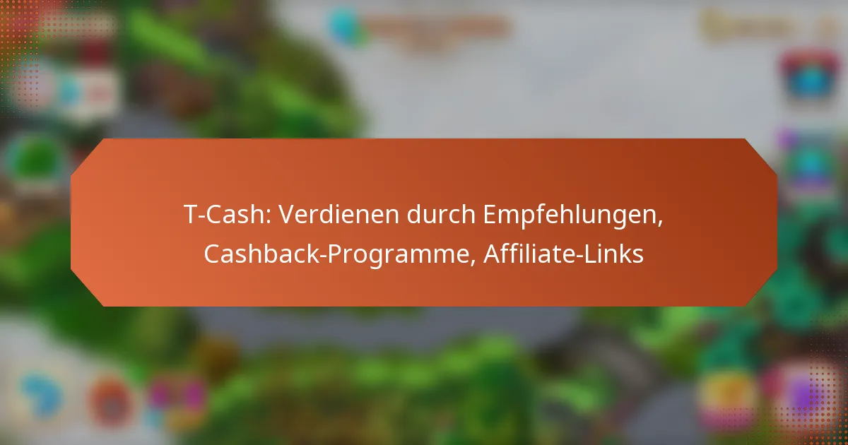 T-Cash: Verdienen durch Empfehlungen, Cashback-Programme, Affiliate-Links