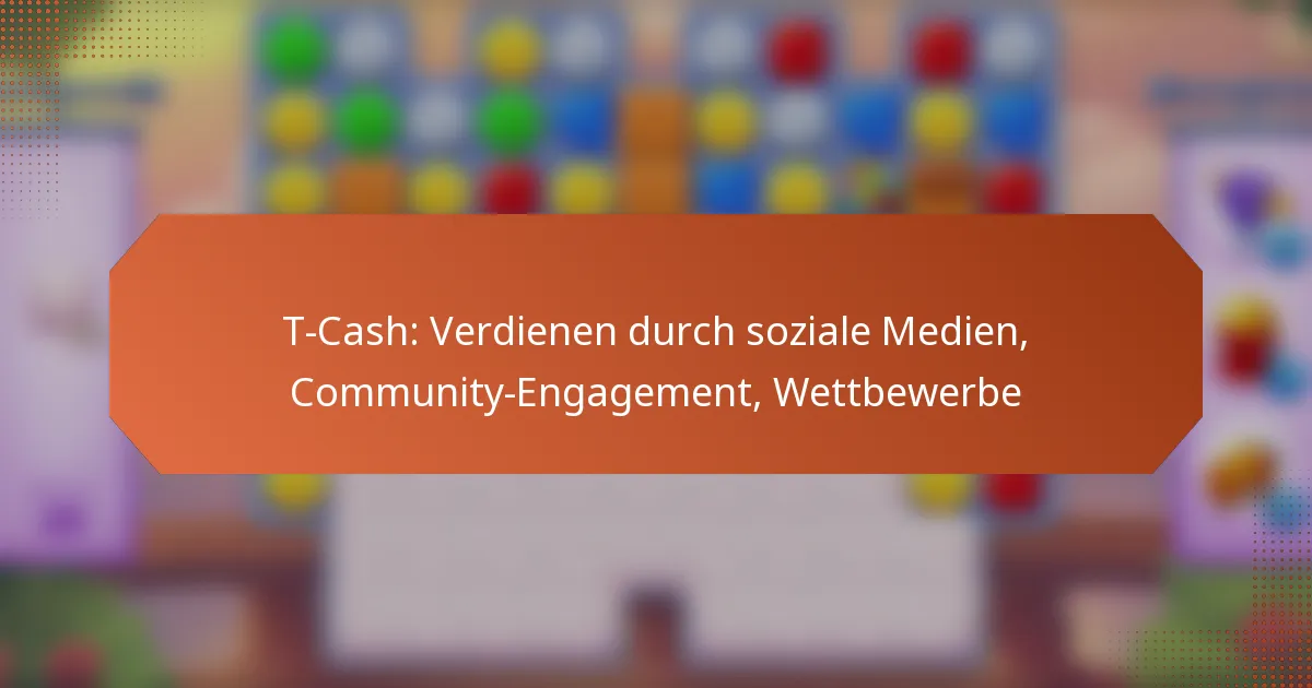 T-Cash: Verdienen durch soziale Medien, Community-Engagement, Wettbewerbe