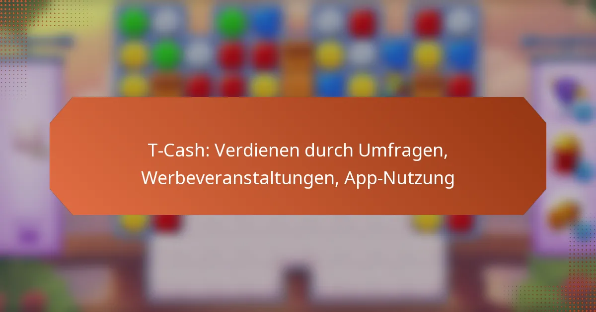 T-Cash: Verdienen durch Umfragen, Werbeveranstaltungen, App-Nutzung