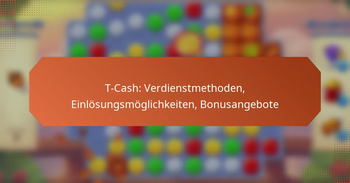 T-Cash: Verdienstmethoden, Einlösungsmöglichkeiten, Bonusangebote