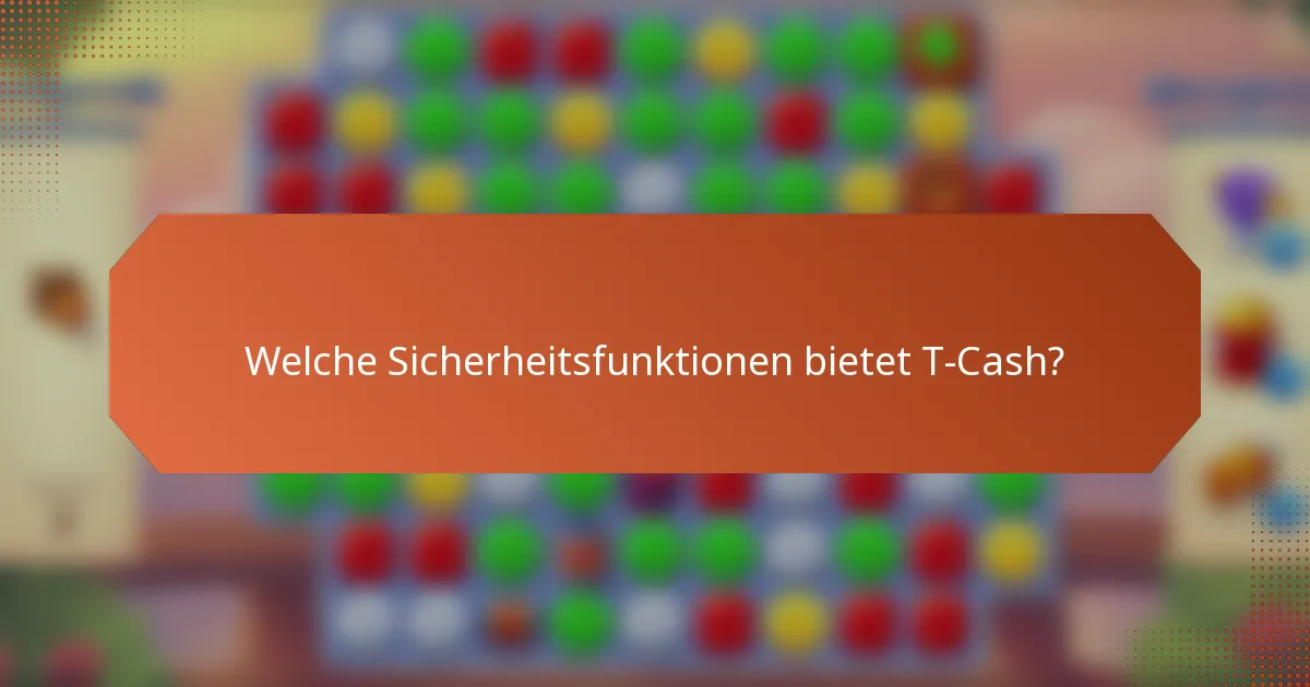 Welche Sicherheitsfunktionen bietet T-Cash?