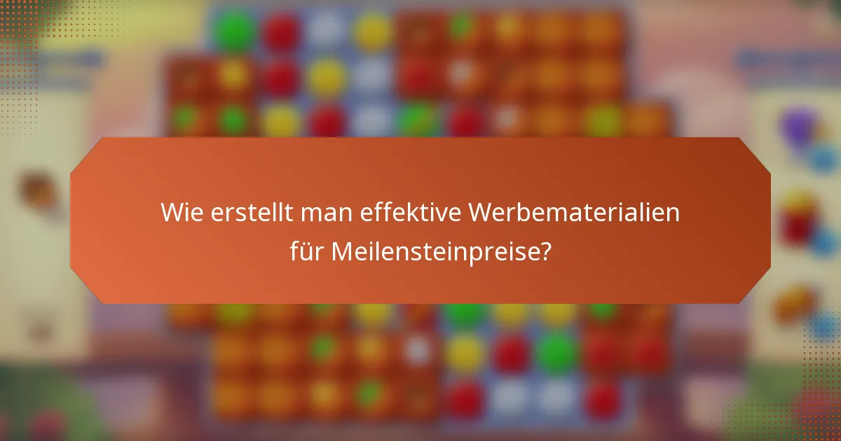 Wie erstellt man effektive Werbematerialien für Meilensteinpreise?